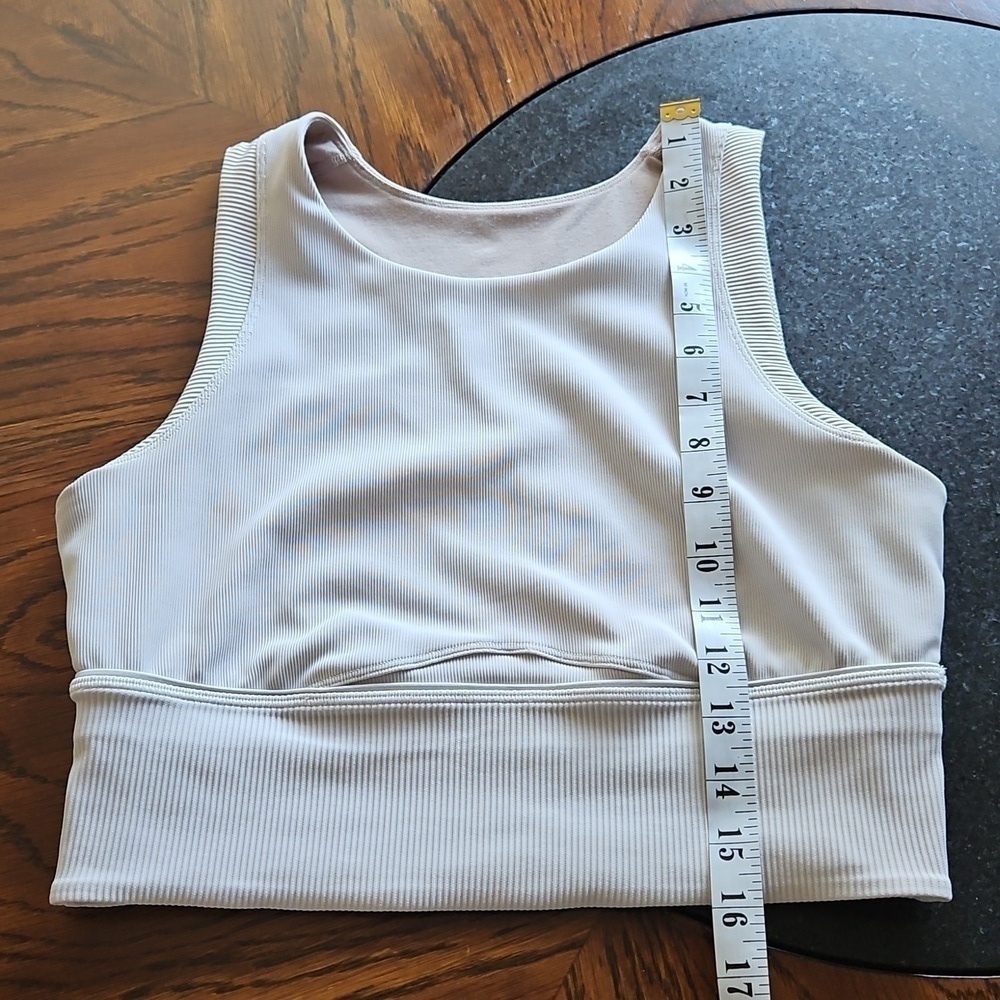 Lululemon White Kick Serve High Coverage Long Line Bra Size 10 - Picture 15 of 16